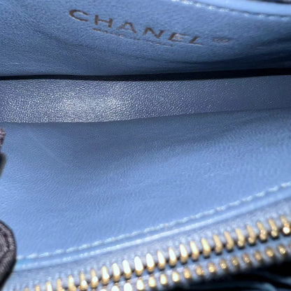 Caviar Coco Handle Medium Quilted Calfskin Blue Golden Hardware Series 26