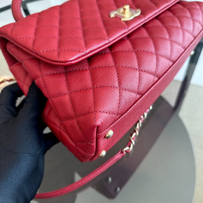 Caviar Coco Handle Medium Quilted Red 2020 GHW No 28