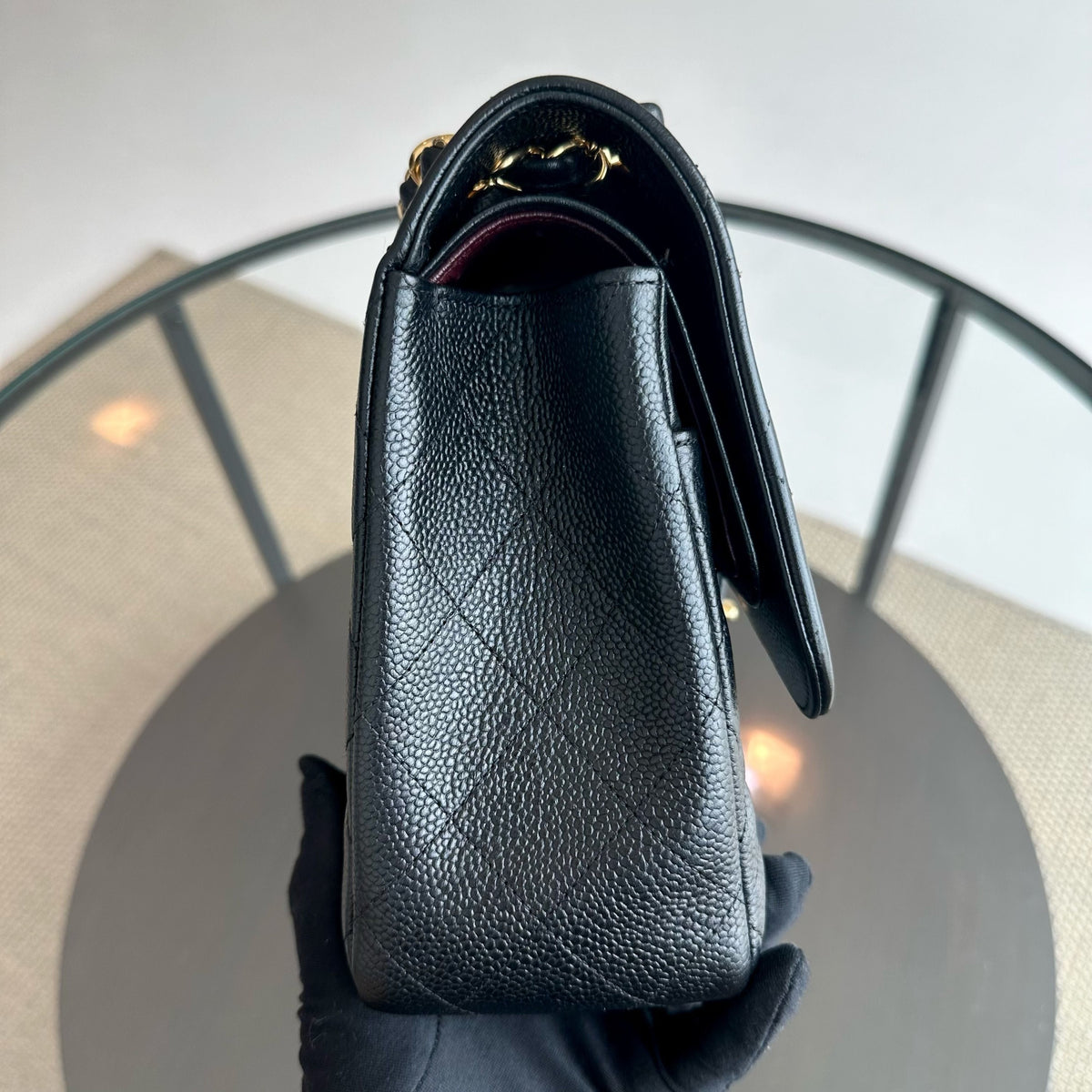 Caviar Double Flap Jumbo Classic Flap Black GHW No 18
