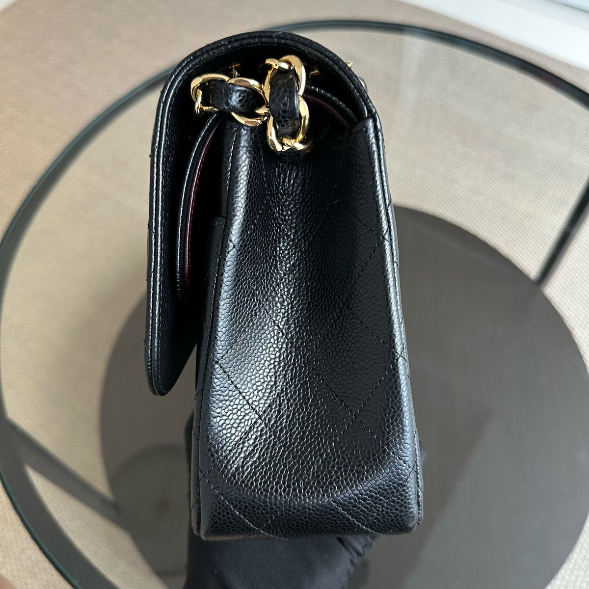 Caviar Double Flap Jumbo Classic Flap Black GHW No 23