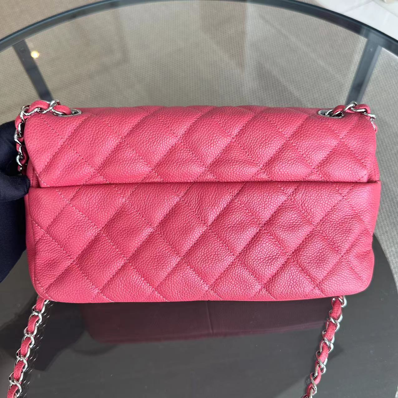 Caviar Easy Flap Zipper Quilted Calfskin Small Pink SHW No 20