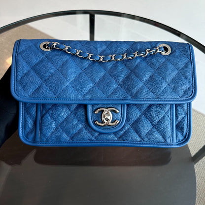 Caviar French Riviera Medium Quilted Blue SHW No 15