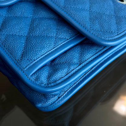 Caviar French Riviera Medium Quilted Blue SHW No 15