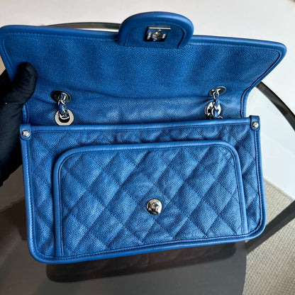 Caviar French Riviera Medium Quilted Blue SHW No 15
