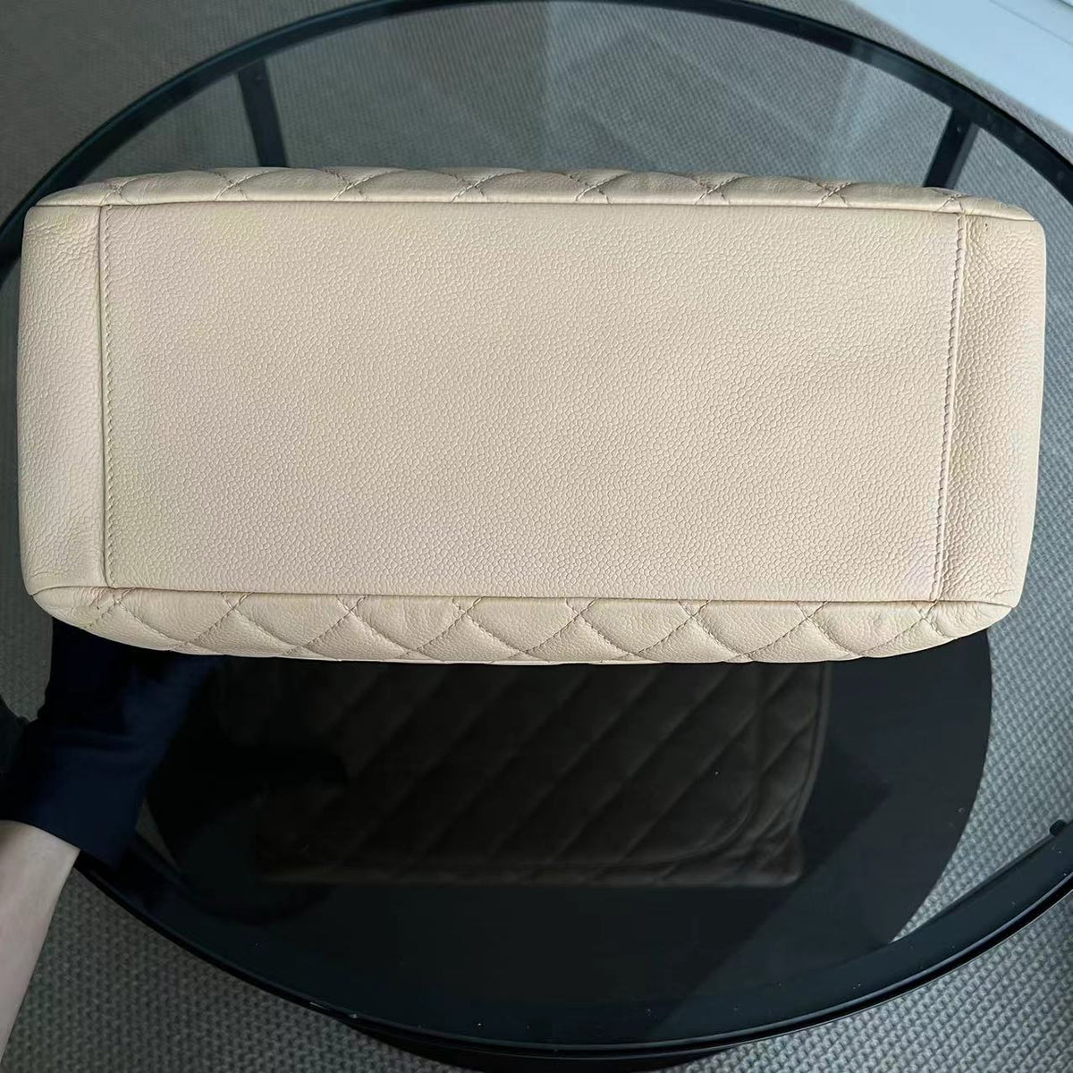 Caviar GST Grand Shopping Tote Quilted Calfskin Beige SHW No 15