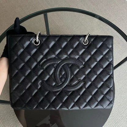 Caviar GST Grand Shopping Tote Quilted Grained Calfskin Silver Hardware Series 13