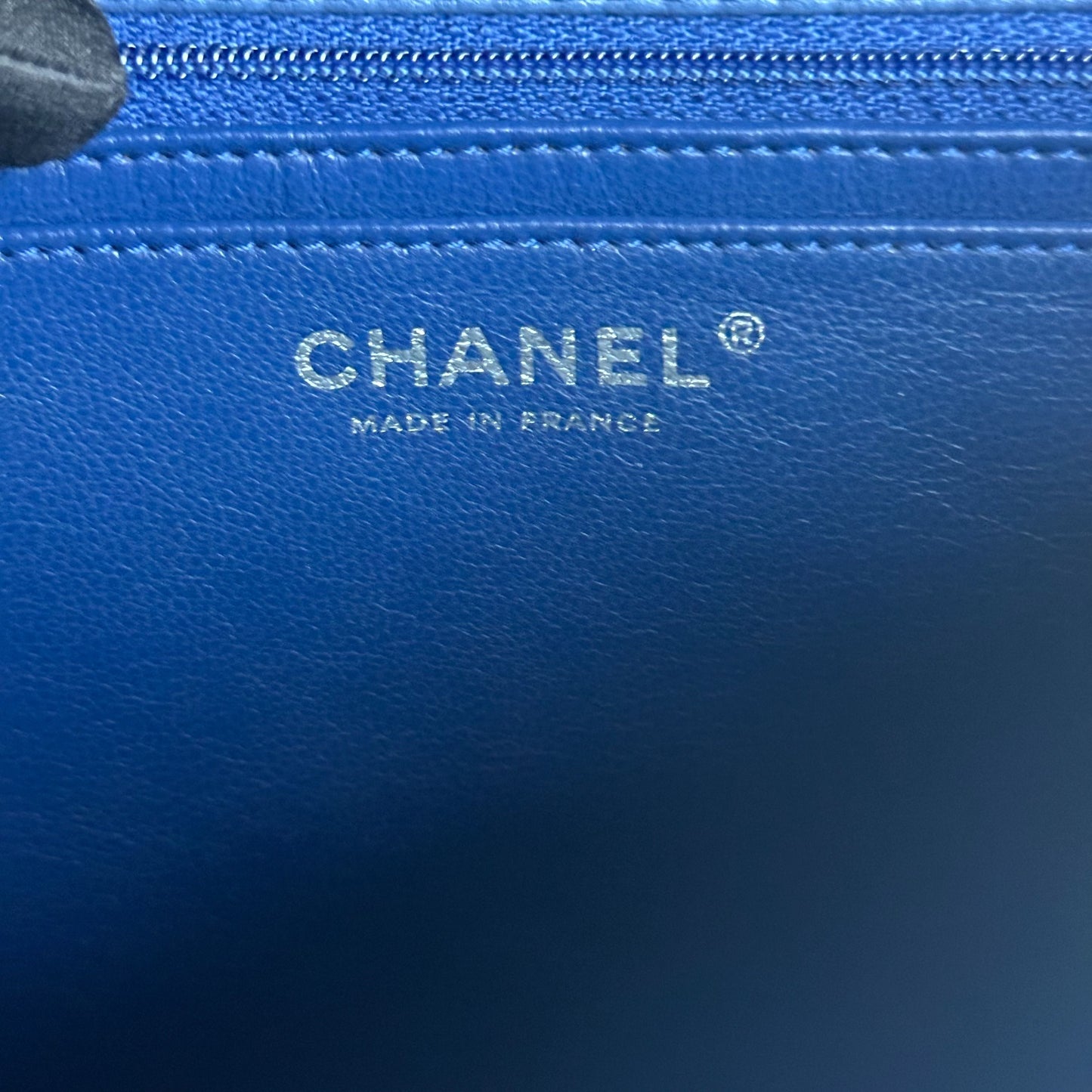 Caviar Jumbo Classic Flap 30CM Quilted Calfskin Blue SHW No 12