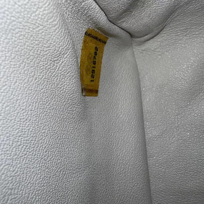 Caviar Jumbo Classic Flap Quilted Calfskin White Silver Hardware Series 12