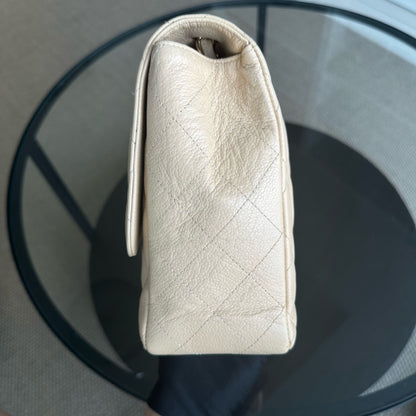 Caviar Jumbo Classic Flap Single Flap Beige Quilted Calfskin GHW No 13