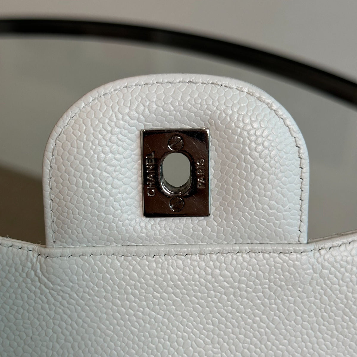 Caviar Jumbo Classic Flap Single Flap White SHW No 13