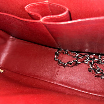 Caviar Jumbo Double Flap Classic Flap 30CM Cross Body Burgundy SHW No 14