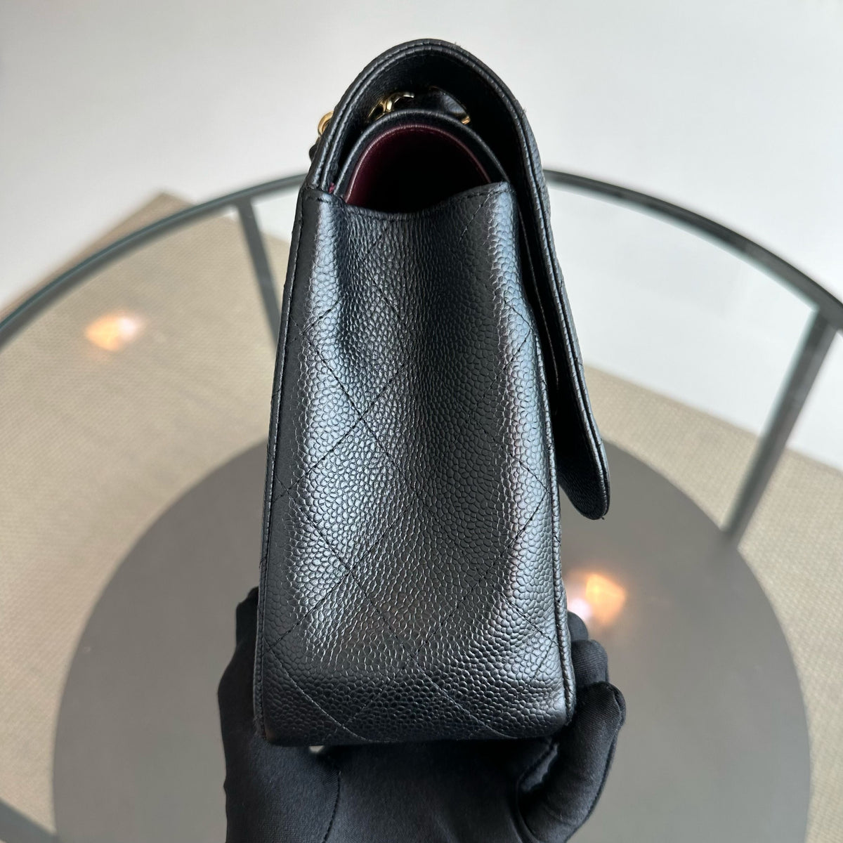 Caviar Jumbo Double Flap Classic Flap Black GHW No 16