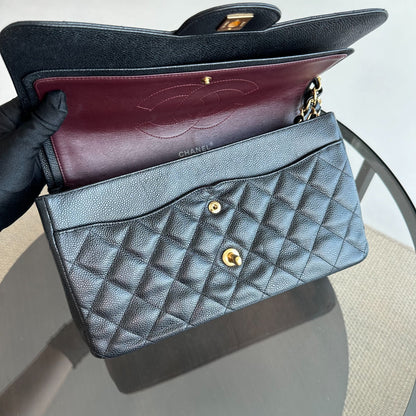 Caviar Jumbo Double Flap Classic Flap Black GHW No 16