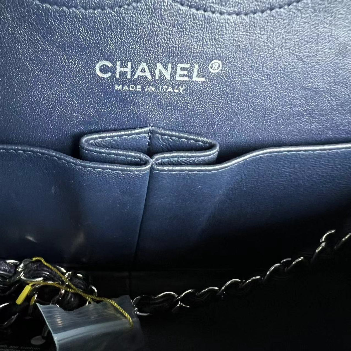 Caviar Jumbo Double Flap Classic Flap Quilted Calfskin Dark Blue Purple SHW No 18