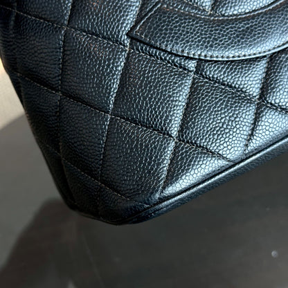 Caviar Medallion Tote Leather Black SHW No 6