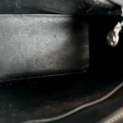 Caviar Medallion Tote Leather Black SHW No 6