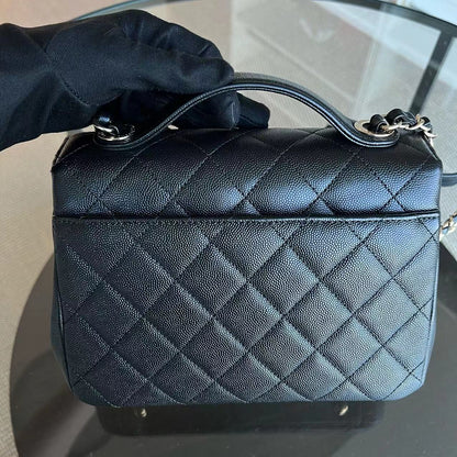 Caviar Medium Business Affinity 23CM Quilted Calfskin Black GHW No 25