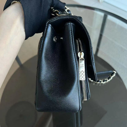Caviar Medium Business Affinity 23CM Quilted Calfskin Black GHW No 25