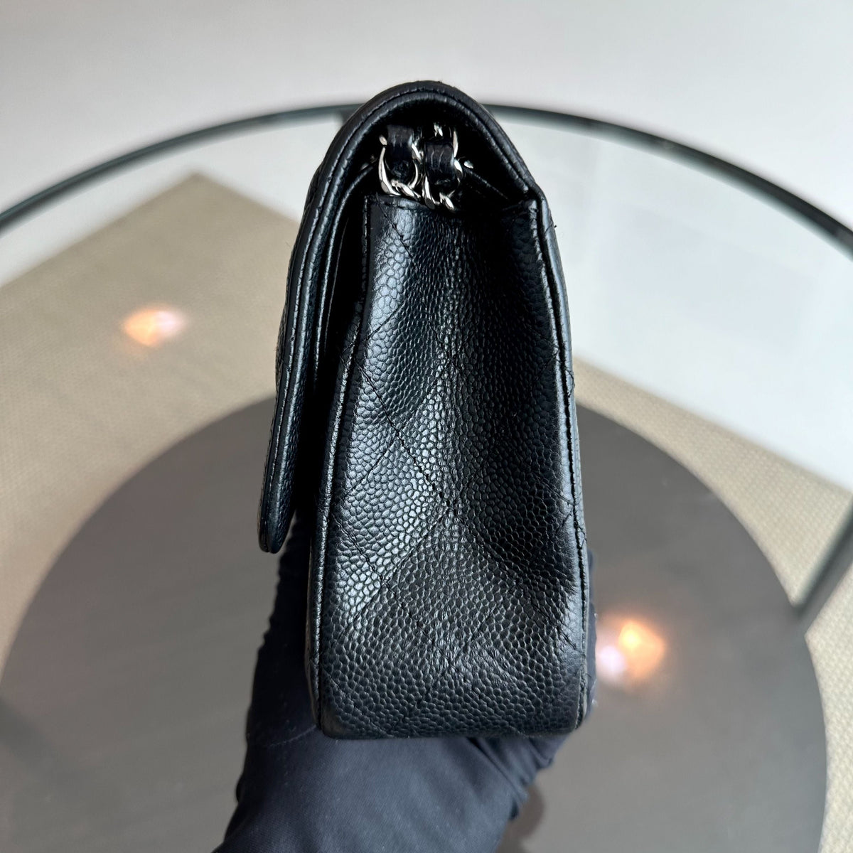 Caviar 25CM Quilted Black SHW No 13