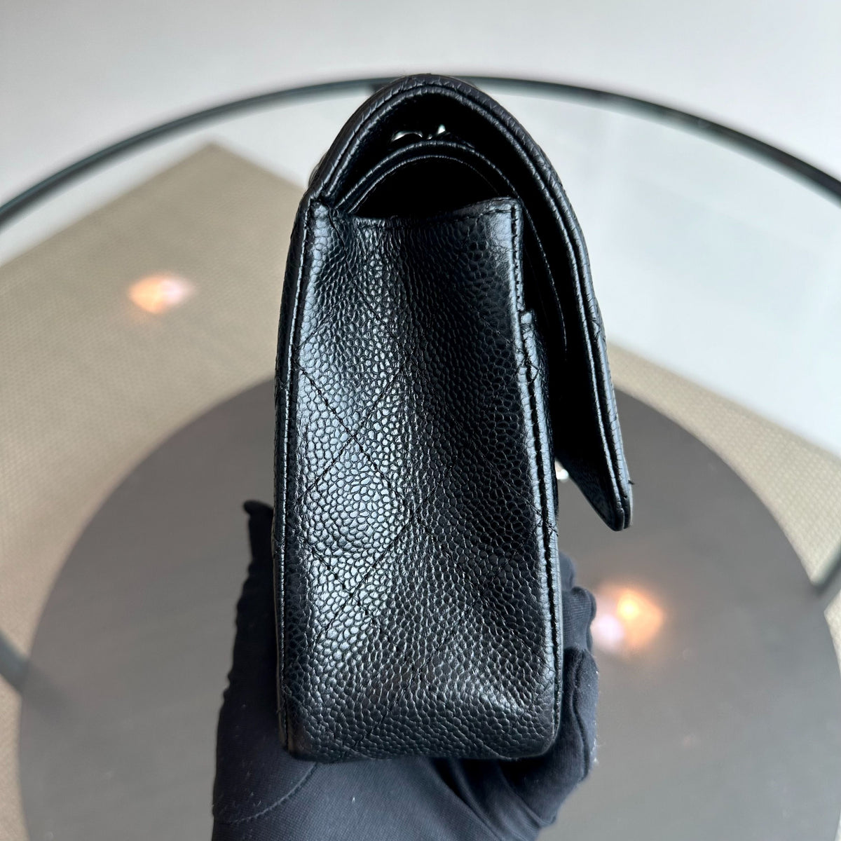 Caviar 25CM Quilted Black SHW No 13
