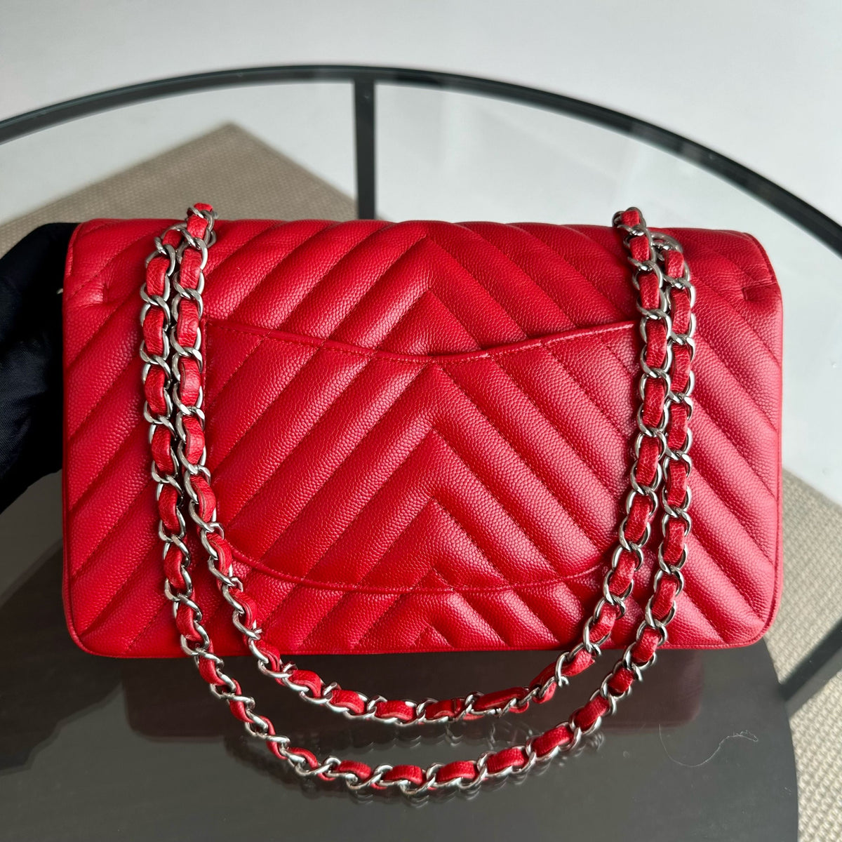 Caviar Chevron Red SHW No 24