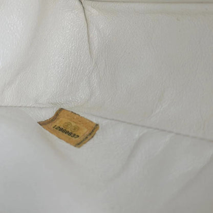 Caviar Double Flap 25CM Quilted Calfskin White SHW No 12