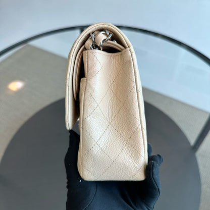 Caviar Double Flap Beige SHW No 20