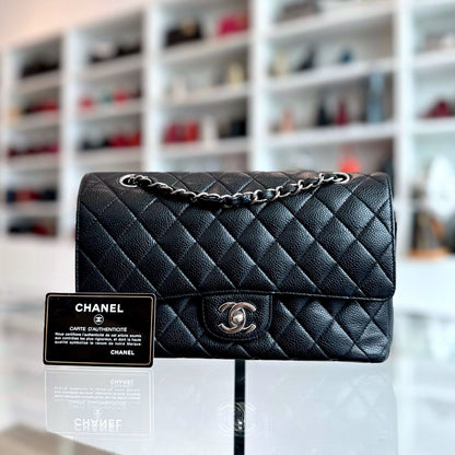 Caviar Double Flap Black SHW No 13
