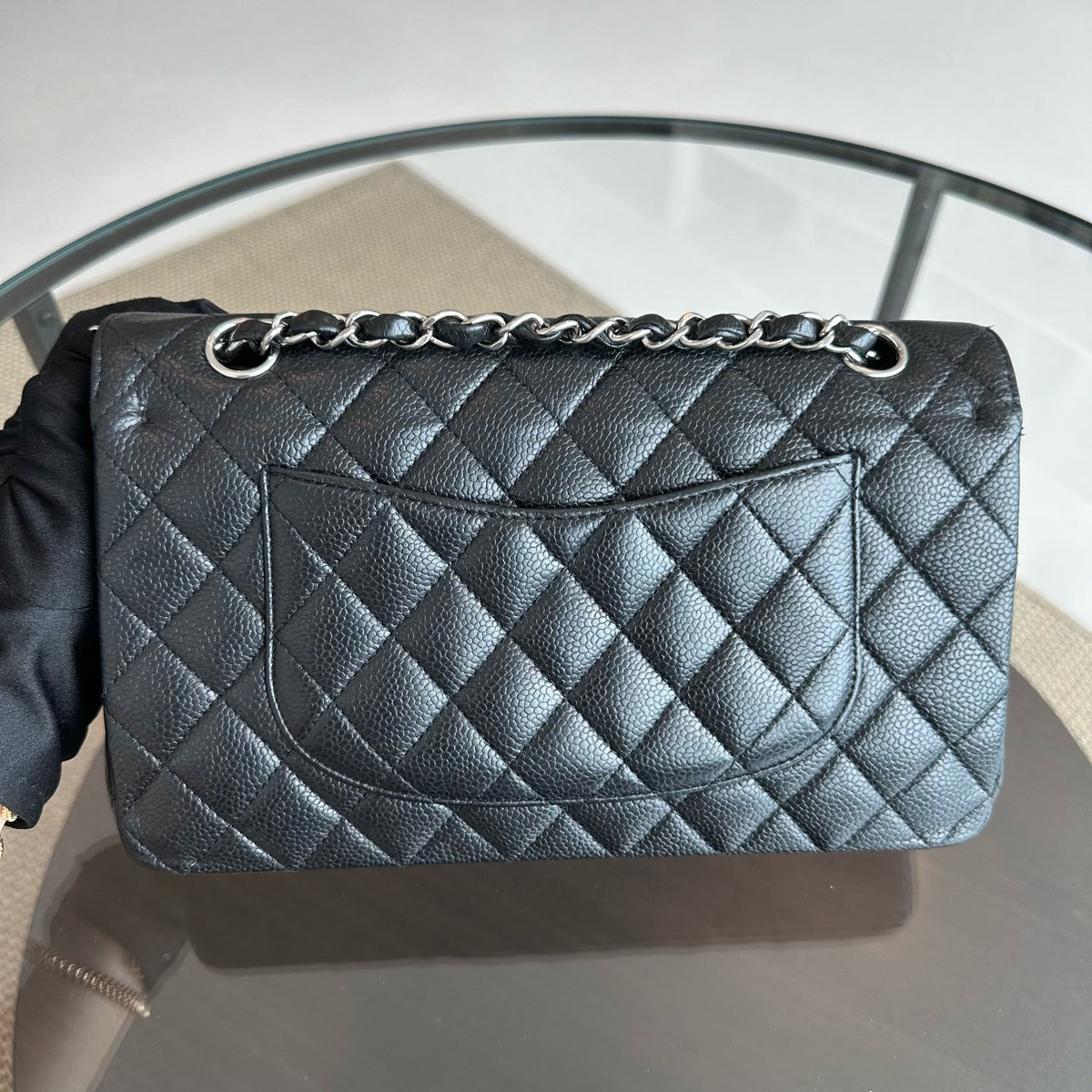 Caviar Double Flap Black SHW No 13