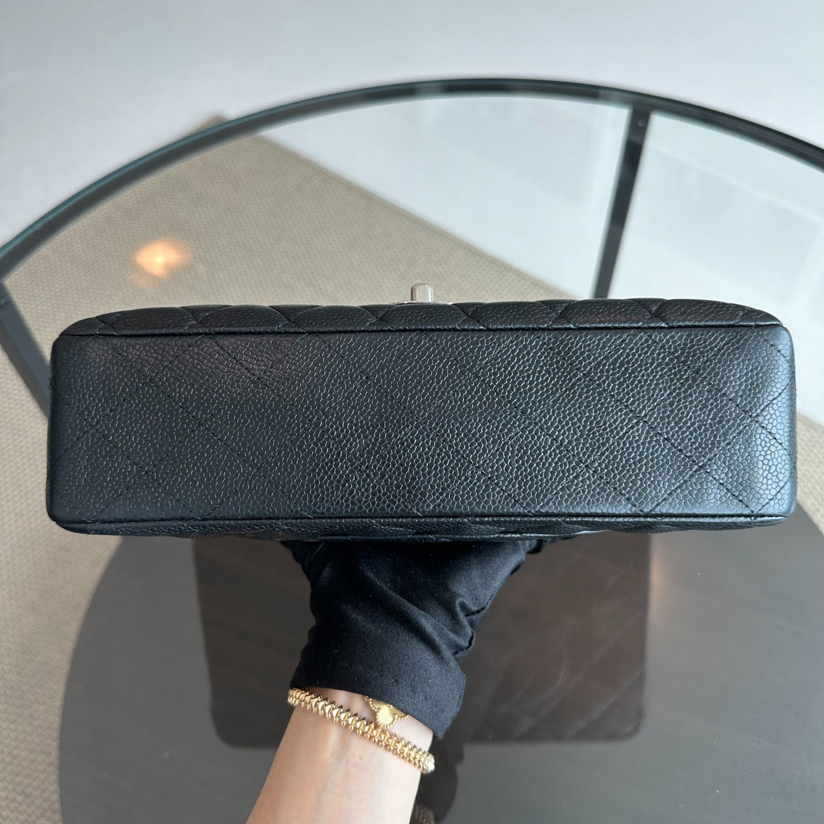 Caviar Double Flap Black SHW No 13