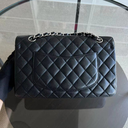 Chanel Classic Flap Caviar Double Flap Quilted Calfskin Black SHW No 14