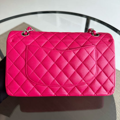 Caviar Double Flap Quilted Calfskin Hot Pink SHW No 18