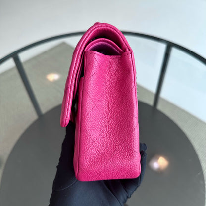Caviar Double Flap Quilted Calfskin Hot Pink SHW No 18