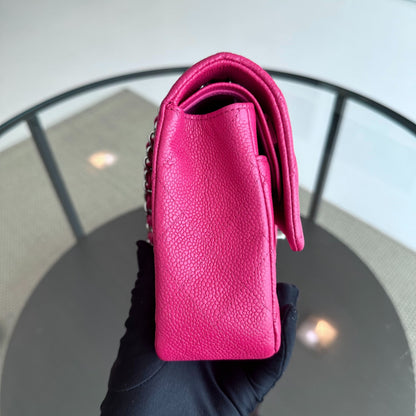 Caviar Double Flap Quilted Calfskin Hot Pink SHW No 18
