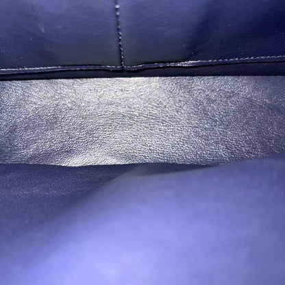 Caviar Double Flap Quilted Grained Calfskin Dark Blue Golden Hardware Series 21