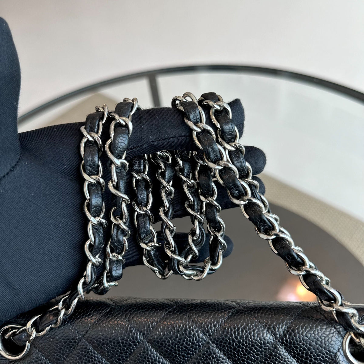 Caviar Quilted Calfskin Black SHW No 13