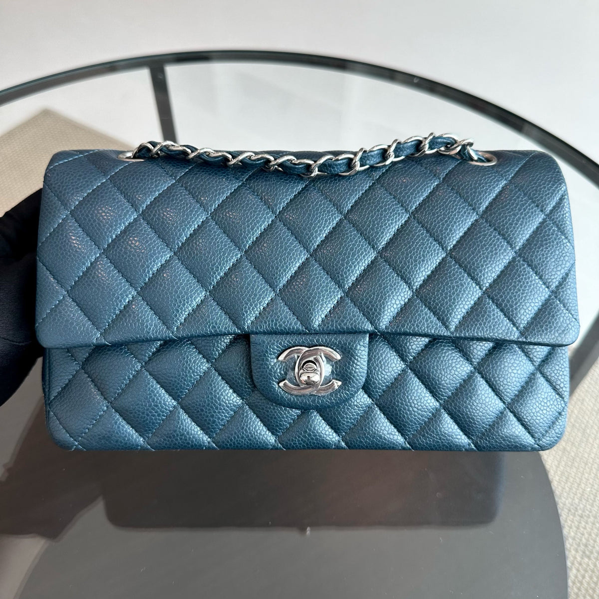 Caviar Quilted Dark Blue SHW No 20