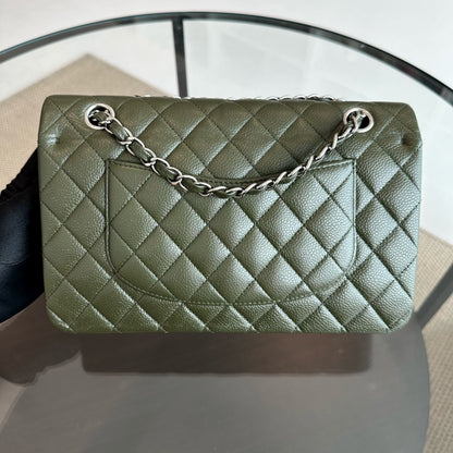 Caviar Quilted Dark Green SHW No 14