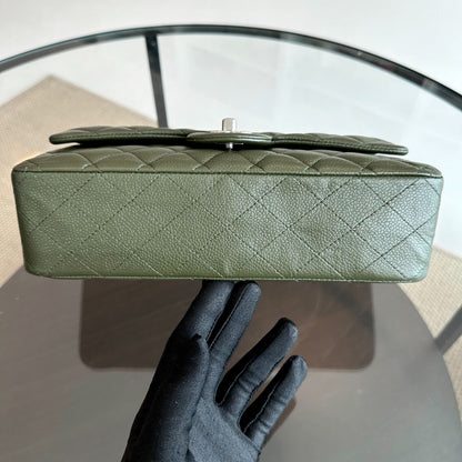Caviar Quilted Dark Green SHW No 14