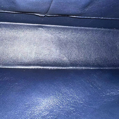Caviar Quilted Grained Calfskin Dark Blue Silver Hardware Series 15