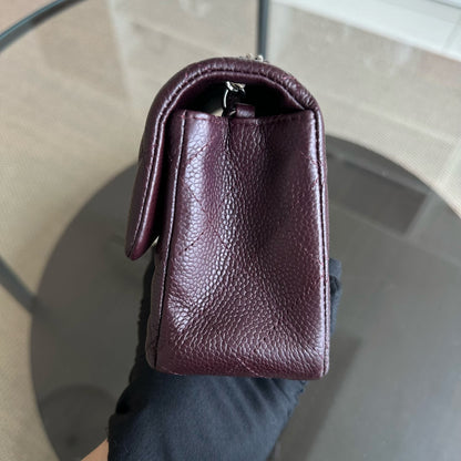 Caviar Mini Classic Flap 20CM Quilted Calfskin Burgundy SHW No 20