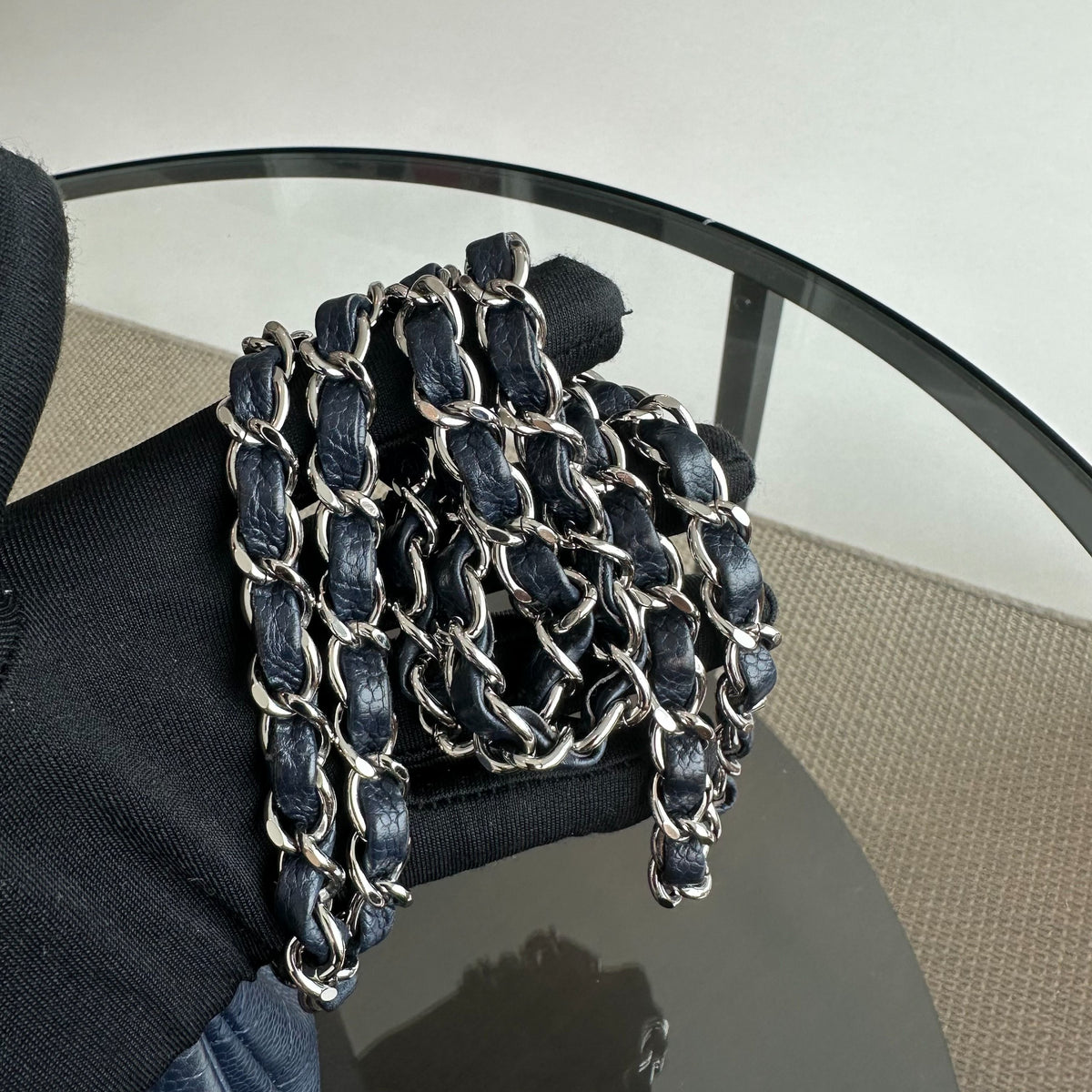 Caviar Mini Rectangular Classic Flap Mini Dark Blue No 18