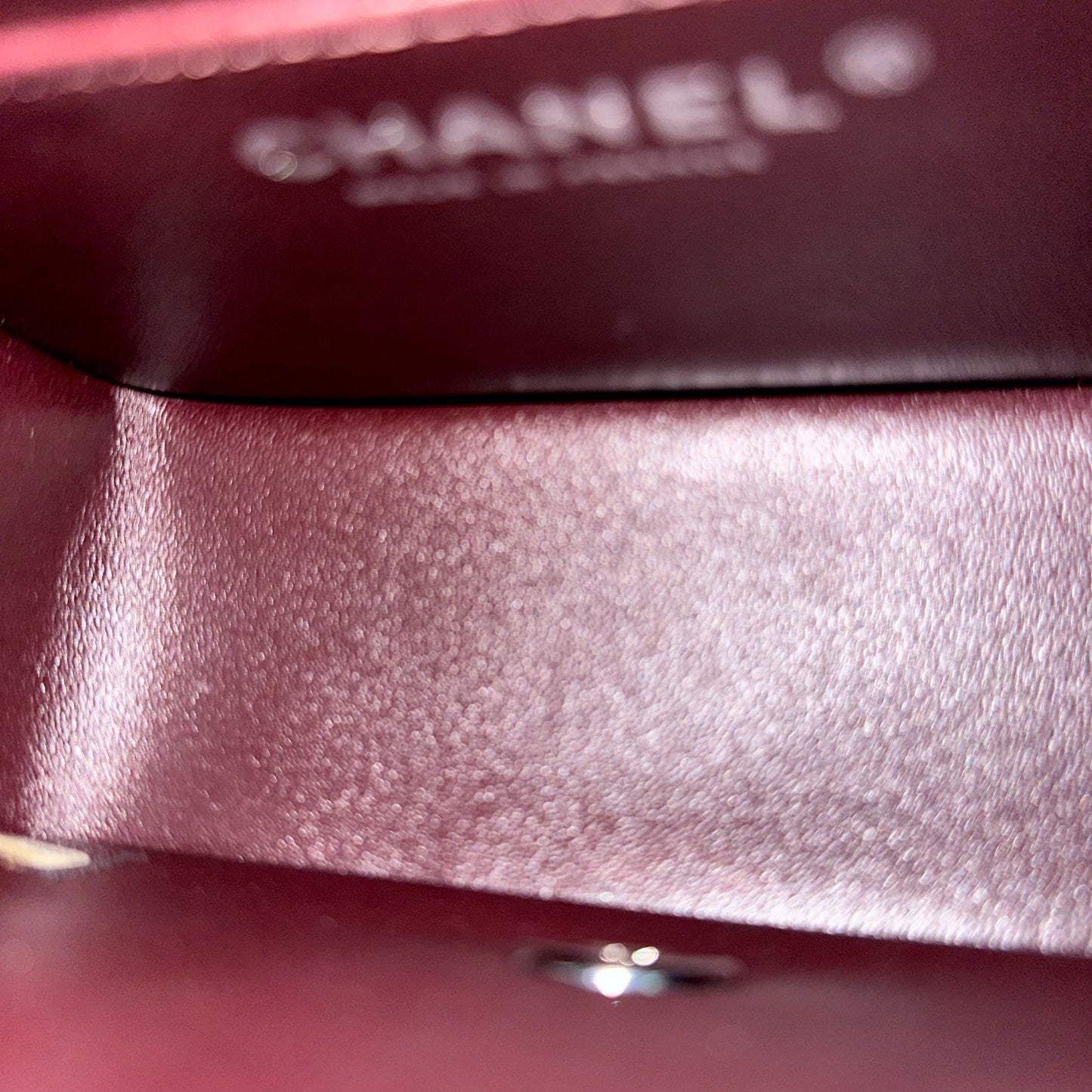 Caviar Mini Square Classic Flap Quilted Calfskin Burgundy SHW No 20