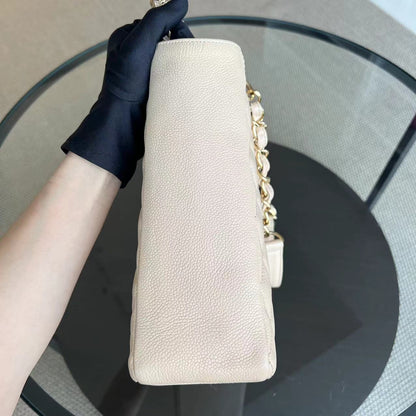 Caviar PST Petite Shopping Tote Quilted Grained Calfskin Beige Golden Hardware Series 14