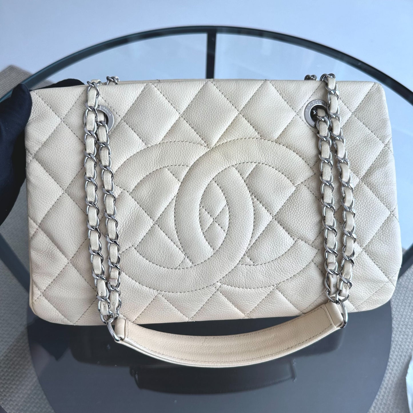 Caviar PTT Petite Timeless Calfskin Leather Beige SHW No 15