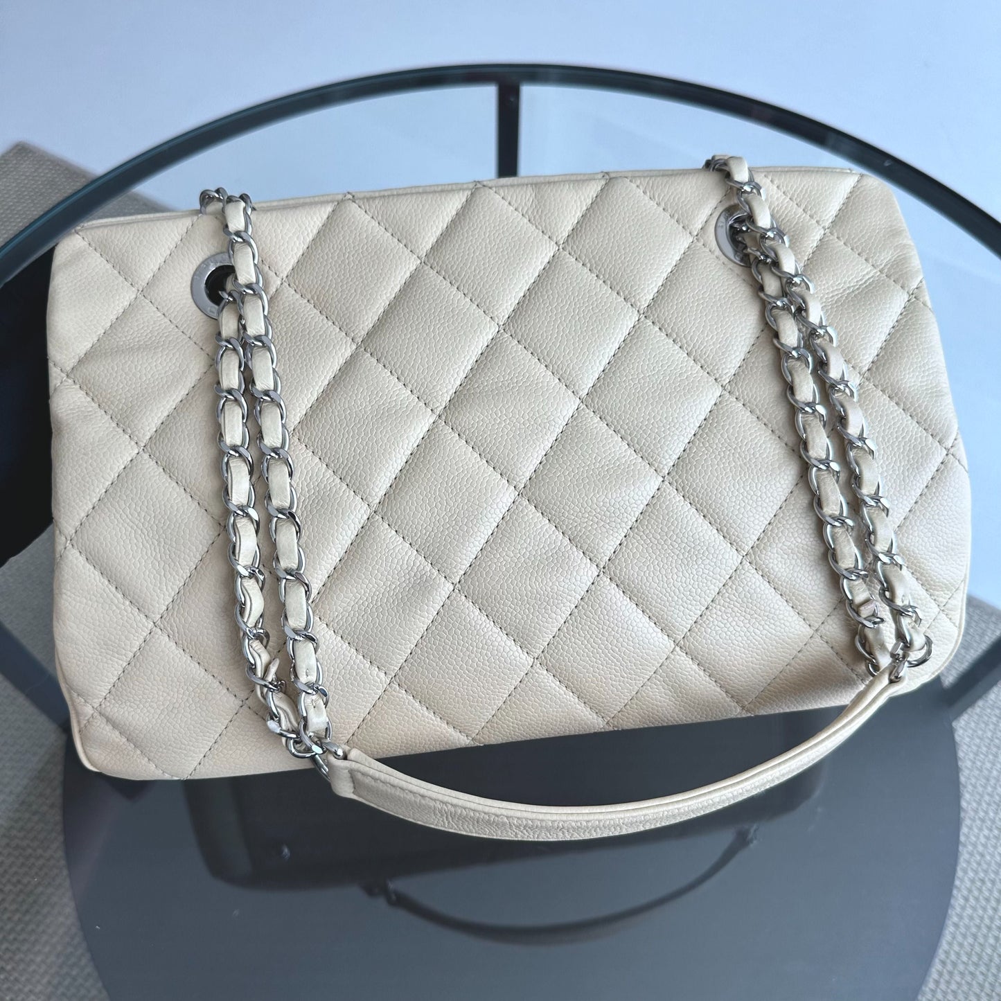Caviar PTT Petite Timeless Calfskin Leather Beige SHW No 15