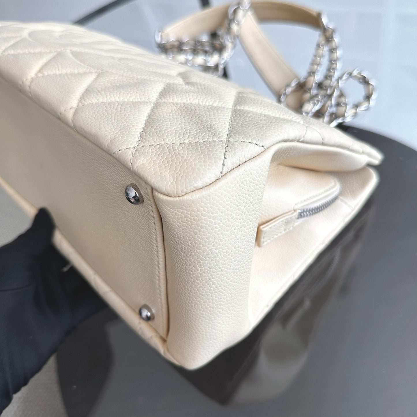 Caviar PTT Petite Timeless Calfskin Leather Beige SHW No 15