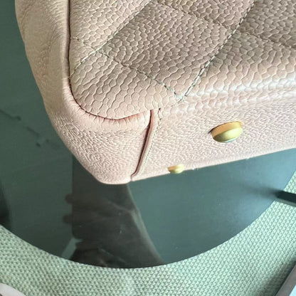 Caviar PTT Petite Timeless Tote Quilted Grained Calfskin Sakura Pink Golden Hardware Series 6