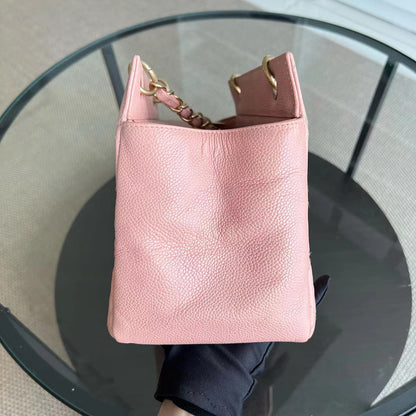 Caviar PTT Petite Timeless Tote Quilted Grained Calfskin Sakura Pink Golden Hardware Series 6