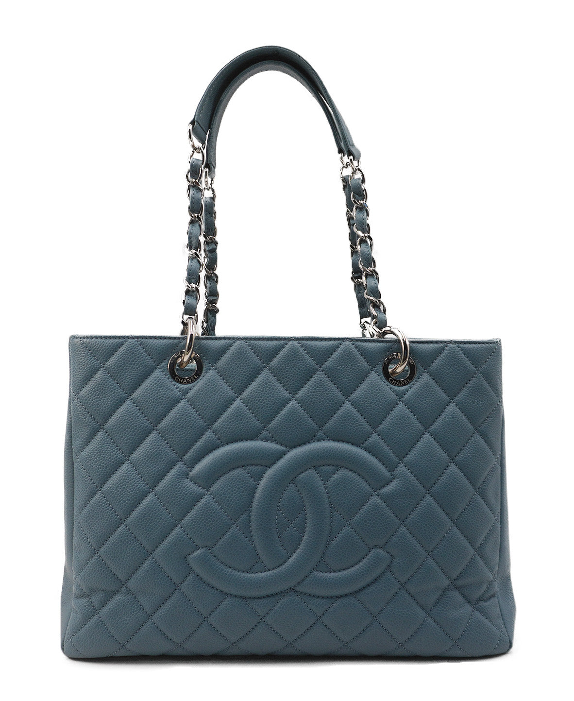 Caviar Quilted Grand Shopping Tote Baby Blue